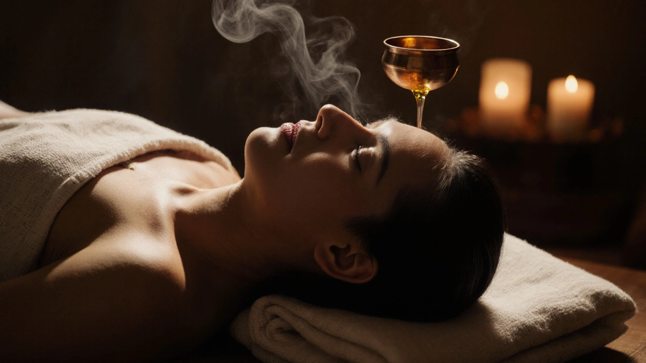 Masáž třetího oka a epifýzy: Pravda o Shirodhare v ajurvédské praxi